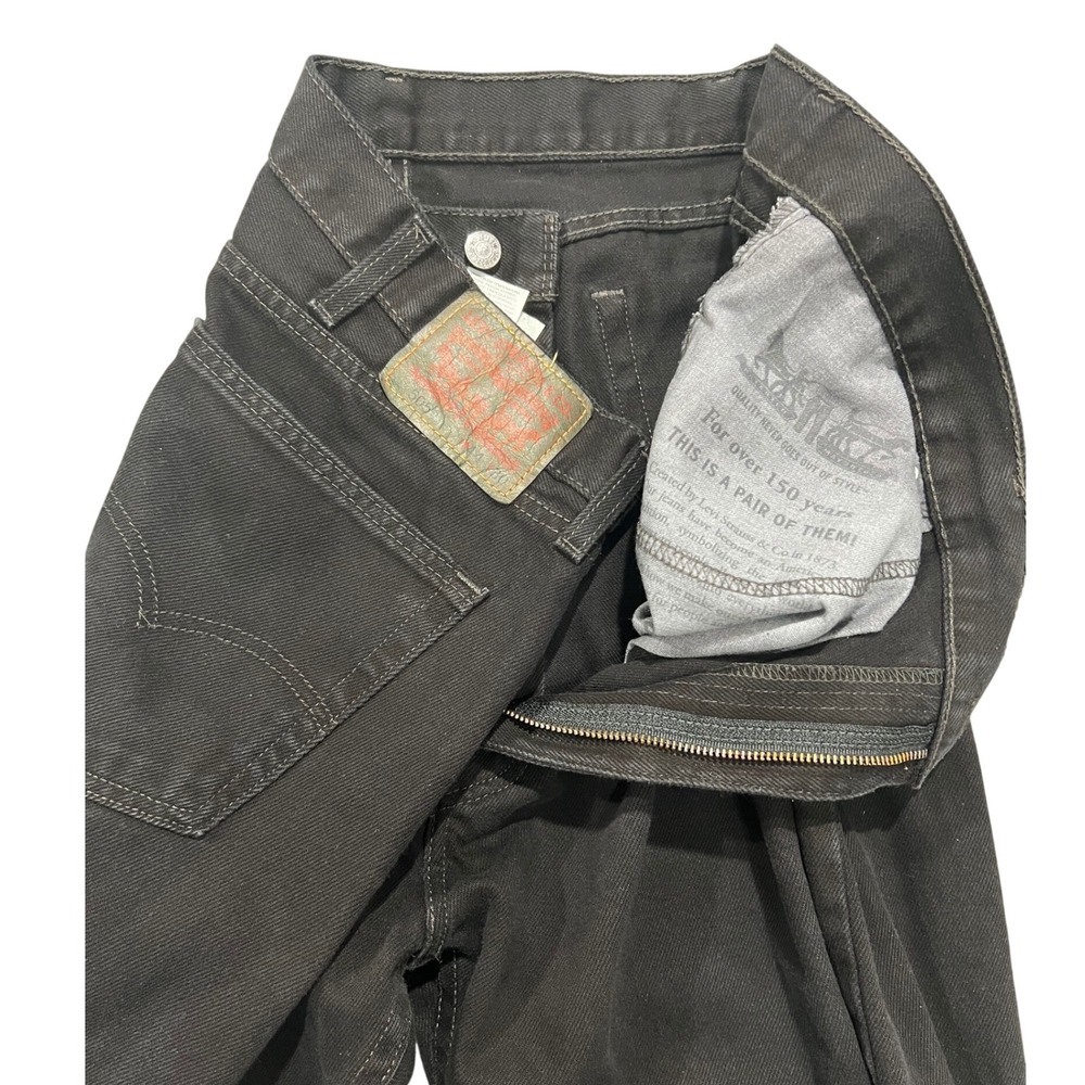 Levis 505 Jeans Men's 44x30 Black Regular Fit Straight Leg Black Denim Pants